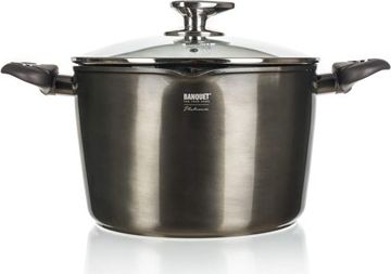 BANQUET Hrnec na těstoviny s nepřilnavým povrchem METALLIC PLATINUM 24 x 14,5 cm, 6,2 l, s poklicí