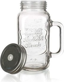 BANQUET Hrnek skleněný embosovaný MADEIRA 700 ml, s víčkem