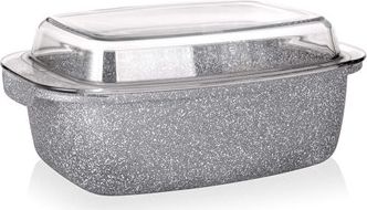 BANQUET Pekáč s nepřilnavým povrchem GRANITE 32,5 x 21 X 11 cm, 5,7 l, poklice