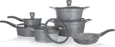 BANQUET Sada nádobí s nepřilnavým povrchem GRANITE, 11 ks