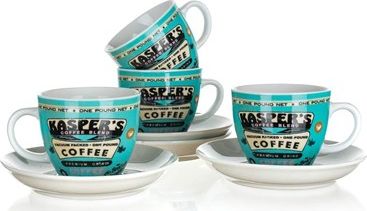 BANQUET Sada šálků s podšálkem COFFEE 180 ml, 4 ks mix