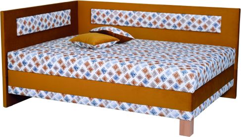 Čalouněná postel Liz 120x200 cm nožky chrom, Royal Max, levý roh