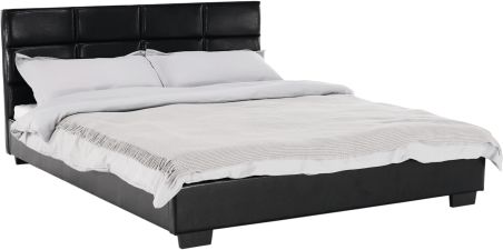 Černá manželská postel MIKEL s roštem