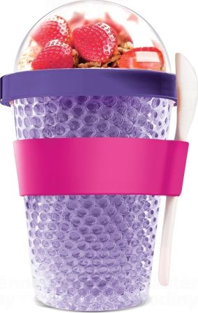 Chladící svačinový kelímek ASOBU CY2GO fialový 386ml