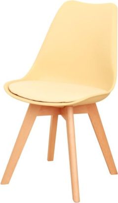 Designová židle BALI, cappucino vanilková/buk
