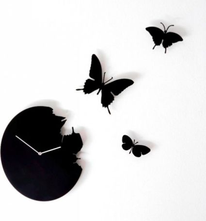 Designové hodiny Diamantini a Domeniconi Butterfly black 40cm