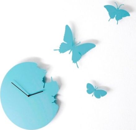 Designové hodiny Diamantini a Domeniconi Butterfly sky blue 40cm