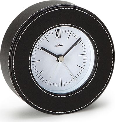 Designové kožené stolní hodiny-budík AT3048