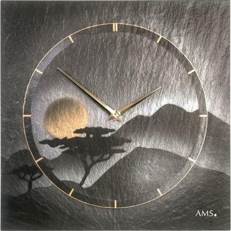 Designové nástěnné břidlicové hodiny 9514 AMS 30cm