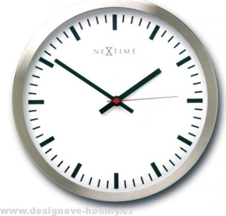 Designové nástěnné hodiny 2520 Nextime Stripe white 26cm