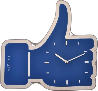 Designové nástěnné hodiny 3072bl Nextime Facebook Like 42cm