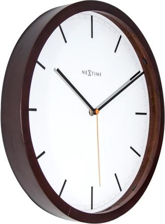 Designové nástěnné hodiny 3156br Nextime Company Wood 35cm