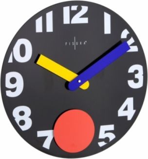 Fisura nástěnné hodiny Punto Black 40cm