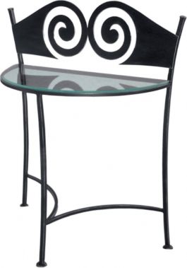 Kovaný noční stolek RONDA 0411 Černá 5B - stříbrná patina
