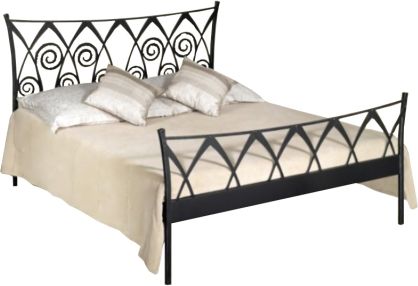 Kovová postel RONDA 0410 Černá 5A - zlatá patina, 160x200 cm