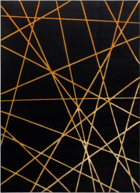 Kusový koberec Gloss 406C 86 geometric black/gold