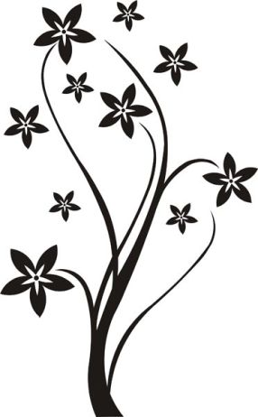 Samolepící dekorace Květ 4 černá 070, matná do interiéru