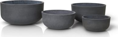 Květináče PLANTA, šedá, set 4 ks