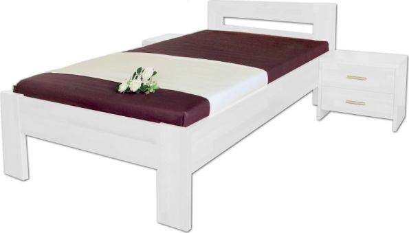 Masivní dětská postel Junior lak, 90x200 cm, bílá