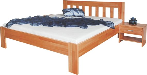 Masivní postel Bianca olejovosk, 140x200 cm, bez plného předního čela, olše