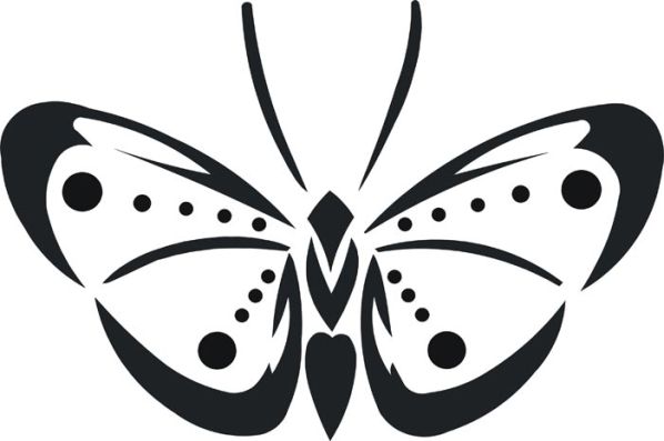 Samolepící dekorace Motýl 2, folie matná, barva černá