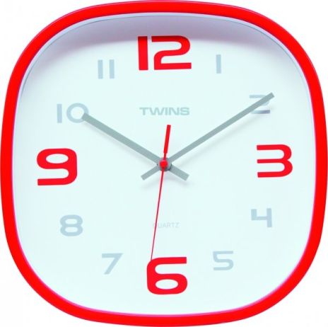 Nástěnné hodiny Twins 10513 red 30cm