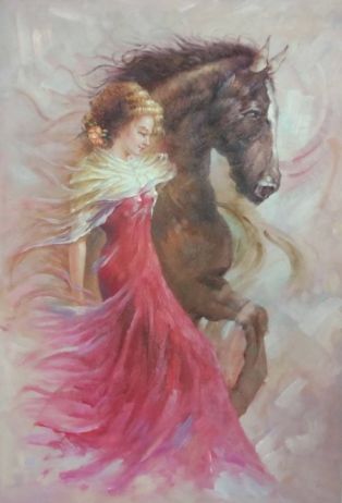 Obraz - Žena s koněm