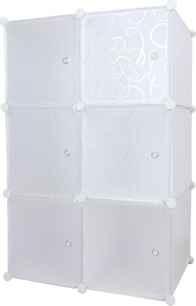 Bílá praktická modulární skříň, vzor, ZERUS