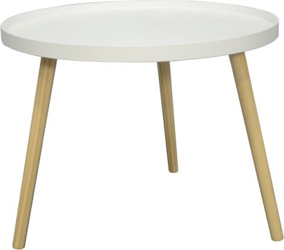 Příruční stolek, bílá/přírodní, SANSE TYP 1