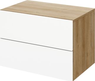 Skříňka pod umyvadlo KIARA, dub riviera / bílý lesk