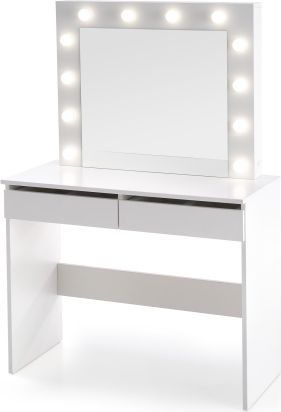 Toaletní stolek HOLLYWOOD se zrcadlem, bílý