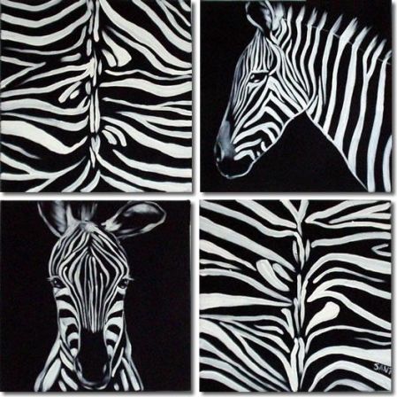 Vícedílné obrazy - Zebra