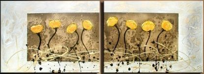 Vícedílné obrazy - Žluté květinky