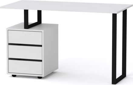 Industriální psací stůl LOFT-2-ABS bílá