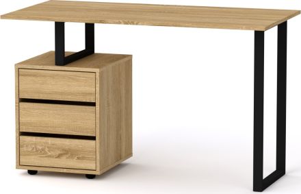 Industriální psací stůl LOFT-2-ABS dub sonoma
