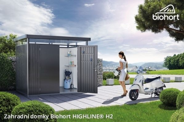 Zahradní domek HIGHLINE H2 s dvoukřídlými dvěřmi