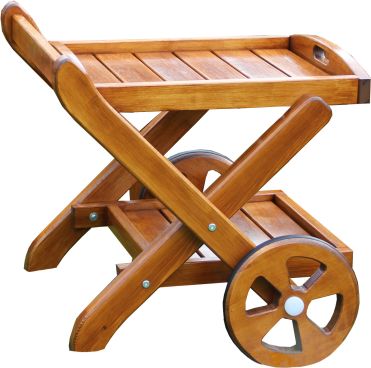 Zahradní dřevěný servírovací vozík Ořech 16