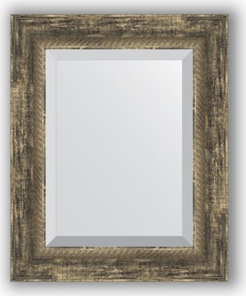 Zrcadlo s fazetou, staré dřevo s krouceným detailem BY 3382 53x73 cm