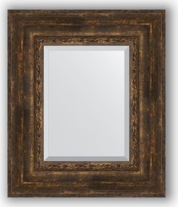 Zrcadlo v rámu, patinovaný dřevěný ornament BY 3378 52x62 cm