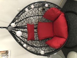 Obrázek od zákazníka pro Závěsné relaxační křeslo TARA - červený sedák