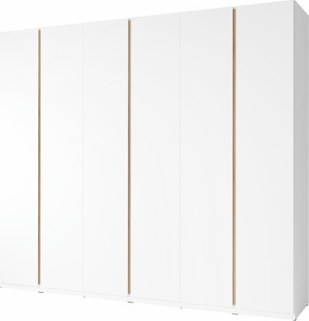 Šatní skříň PIETRO 6-dveřová, bílá / dub divoký