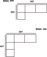 Rohová sedací souprava Zeus 250