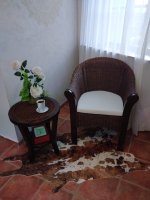 Obrázek od zákazníka pro Ratanový obývací stolek PRAHA - tmavý med