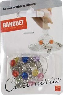 BANQUET 6d sada kroužků na sklenice Culinaria