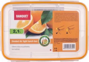 BANQUET Dělená dóza na potraviny SUPER CLICK 2,1 L oranžová