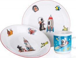 BANQUET Dětská jídelní sada KRTEK a raketa, 3 ks