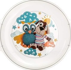 BANQUET  Dětský plastový mělký talíř   234x183x24 mm, motiv: Owl