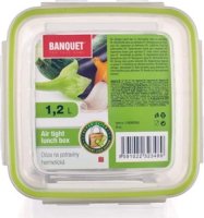 BANQUET Dóza na potraviny s mřížkou SUPER CLICK 1,2 L zelená