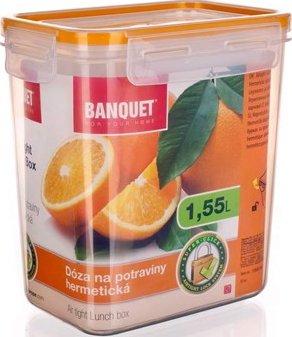BANQUET Dóza na potraviny SUPER CLICK 1,55 L oranžová