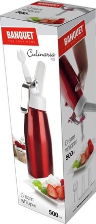 BANQUET Láhev na šlehačku 0,5L Red Culinaria